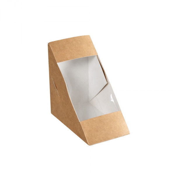 Duni Vienkartinės dėžutės sumuštiniams Ecoecho su skaidriu langeliu kartonas, PLA, 590 ml,max +40°C, 650 vnt.