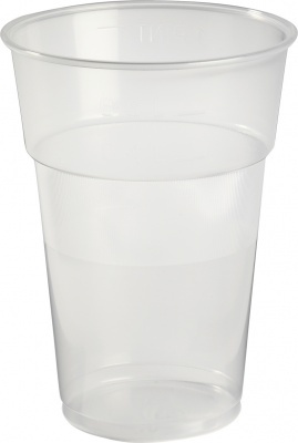 Duni Vienkartinės stiklinės  karštiems/šaltiems gėrimams 500 (400) ml, skaidrios, PP, max +100°C, 40 vnt.