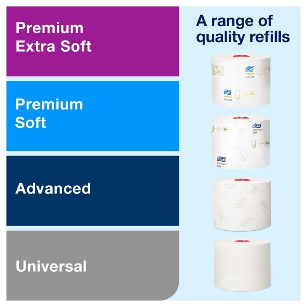 Automatiškai keičiamų tualetinio popieriaus rulonų dozatorius Tork Elevation T6, baltas