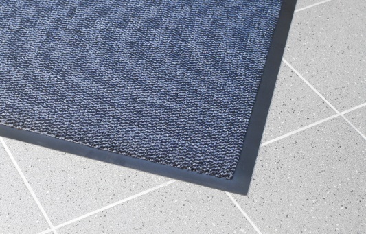 Įėjimo kilimas PVC pagrindu, Vynaplush, juodas/mėlynas 0.9 x 1.2m (7mm)