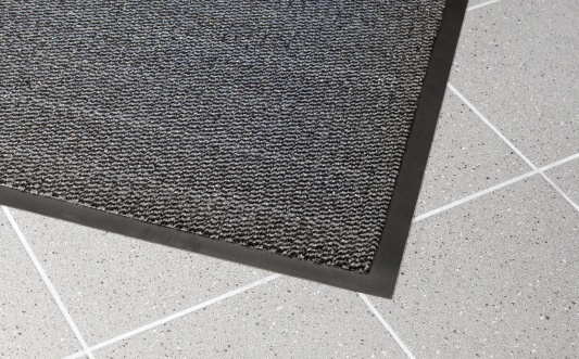 Įėjimo kilimas PVC pagrindu, Vynaplush juodas/pilkas 1.2m x lin.m (7mm)