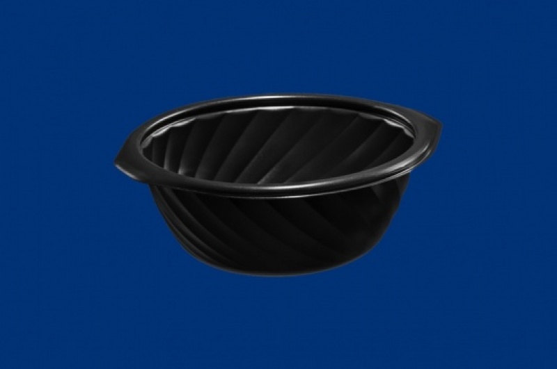 Vienkartiniai indeliai sriubai, skermuo 16,3 cm (tinkamas COVB500), PP, juodi, 500 ml, max +120 °C, 100 vnt.