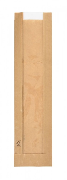 Duni Vienkartiniai maišeliai be rankenos, su skaidriu langeliu, 35,5x10x5,5 cm, kartonas/celiuliozė, rudos sp., max +40°C,1000 vnt.