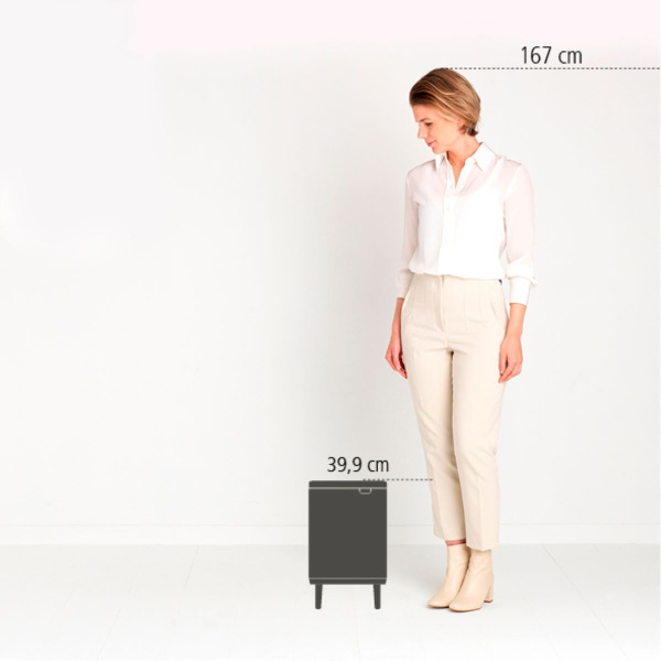 Šiukšlių dėžė Brabantia Bo Hi, balta, 7l