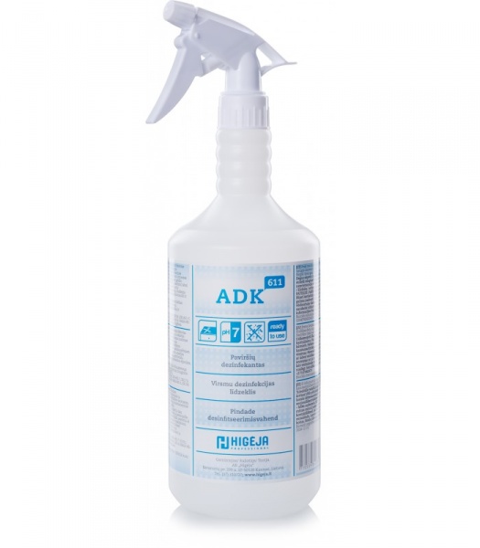 Dezinfekavimo priemonė alkoholio pagrindu ADK-611, su purkštuku, 1l