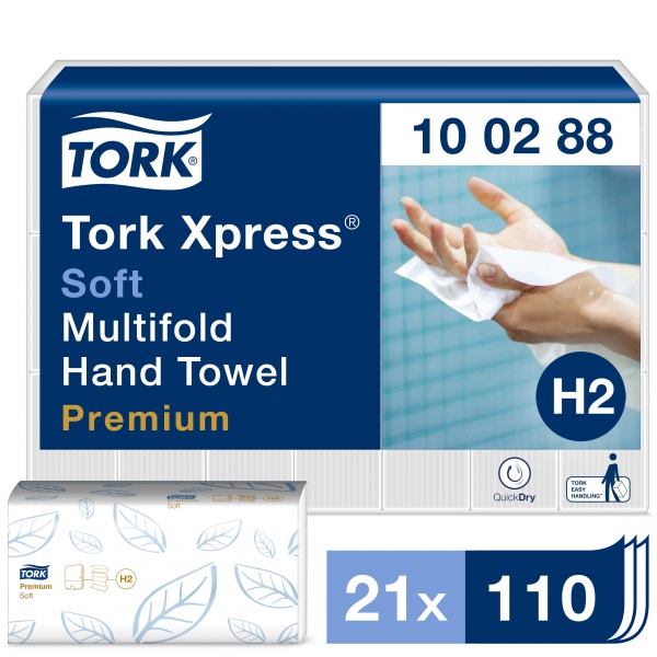 Rankšluosčiai servetėlėmis Tork Premium  Interfold soft H2, 2sl.