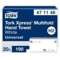 Rankšluosčiai servetėlėmis Tork Xpress Multifold Universal H2, balti, 2sl.