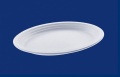 Vienkartinės cukranendrių lėkštės, baltos, ovalios, ø 32 cm, 50 vnt.
