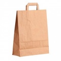Vienkartiniai maišeliai su rankena 32x12x40cm, popieriniai, rudos sp., max +100°C, 250vnt.