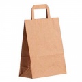 Vienkartiniai maišeliai su rankena 22x10x28cm, popieriniai, rudos sp., max +100°C 250vnt.