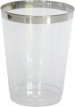Duni Vienkartinės stiklinės sultims 300 (200) ml, skaidrios/sidabro spalvos, PS, max +100°C, 12 vnt.