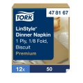 Stalo servetelės Tork Premium LinStyle, 39x39cm, sulankstymas 1/8, biskvito spalvos, 1sl.