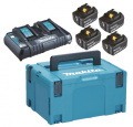 Makita akumuliatorių komplektas LXT, 18V, 5,0 Ah, 4XBL1850B, DC18RD, MAKPAC