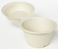 Duni Vienkartinės Ecoecho™  cukranendrių dėžutės užkandžiams su užverčiamu dangteliu, apvali, 575 ml, natūralios spalvos, Bagasse, 14,5x14,5x10 cm, max +100°C, 50 vnt