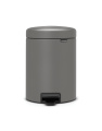 Šiukšlių dėžė atidaroma koja Brabantia NewIcon,Mineral Concrete Grey pilka, 5l