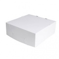 Vienkartinės dėžutės tortams, kartoninės, baltos, 32x32x11,5 cm, 60vnt