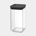 Hermetinis indas Brabantia su tamsiai pilkos spalvos dangteliu, kvadratinis, 1,6l