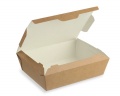 Vienkartinės dėžutės  maistui  1l, (kartu su dangteliu), kartoninės, rudos sp., 19x15x5 cm, 25 vnt.