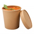 Vienkartiniai indeliai sriubai, kartu su dangteliu, 450 ml, kartoniniai, rudos sp., 7,5x10 cm 25 vnt.