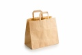 Vienkartiniai maišeliai su rankena, 32x17x27 cm, popieriniai, rudos sp., max +100°C, 250vnt.