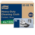 Neaustinės medž. šluostės lapeliais Tork Premium 530 W4, mėlynos, 1sl., 105vnt