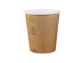Vienkartiniai puodeliai kavai 180 ml (214270), PAP/PE, natūralios sp., skersmuo 70 mm, max +100°C, 50 vnt.