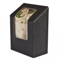Vienkartinės kartono dėžutės maistui su skaidriu langeliu, ELEGANCE, POP/PLA,  juodos sp., 9x5x9/12,1 cm, 500 vnt.
