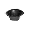 Daugkartiniai indeliai sriubai, užkandžiams, 500 ml (COVB500),  užlydomi PP, juodi, skersmuo 16,6 cm, max-20°C/+120°C, tinka mikrobangų kr., 50vnt.