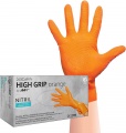 Vienkartinės itin tvirtos nitrilo pirštinės be pudros SolidSafety High Grip, oranžinės, XL dydis, 50vnt.