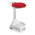 Vežimėlis šiukšlių maišams baltas su raudonu dangčiu ir pedalu, Smile W-70, 120 l