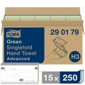 Rankšluosčiai servetėlėmis Tork Advanced Zigzag, žali, 2sl.