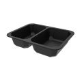 Daugkartiniai indeliai 2 sk., 565/670ml, (P9400PPC), užlydomi, PP, juodi, 22,7x17,8x5 cm, max-10°C/+120°C, tinka mikrobangų kr., 80 vnt.