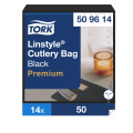 Stalo įrankių vokeliai-servetėlės Tork LinStyle, juodi, 50vnt.