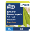 Stalo servetelės Tork Premium LinStyle, 39x39cm, pistacijų spalvos, 1sl.