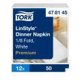 Stalo servetelės Tork Premium LinStyle, 39x39cm, sulankstymas 1/8, baltos spalvos, 1sl.