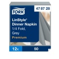 Stalo servetelės Tork Premium LinStyle, 39x39cm, pilkos, 1sl.