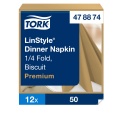 Stalo servetelės Tork Premium LinStyle, 39x39cm, šviesiai rudos, 1sl.