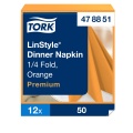 Stalo servetelės Tork Premium LinStyle, 39x39cm, oranžinės, 1sl.