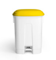 Šiukšlių dėžė atidaroma koja Derby, geltonu dangčiu, 60l