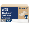 Šiukšlių maišai Tork B2, balti, 20l, 100vnt.