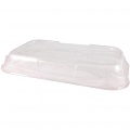 Vienkartiniai dangteliai maisto padėkliukui (kodas 45SKN), skaidrūs, RPET, 25,8x19,8x2 cm, max - 40°C/+60°C, 400 vnt.