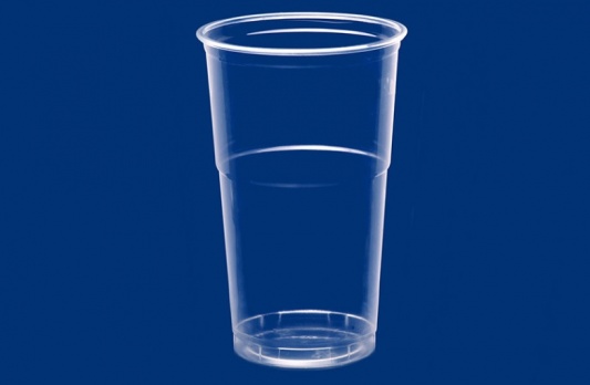 Vienkartinės stiklinės šaltiems gėrimams 500ml (579520510/579530510/579540510), PET, skaidrios, skersmuo 9,5 cm, max +60°C,  50 vnt.