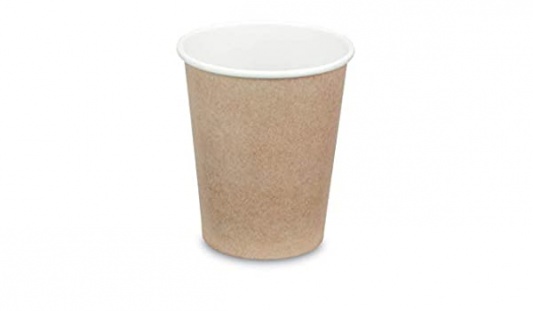 Vienkartiniai puodeliai kavai 240 ml (182535, 214680109), PAP/PE, natūralios sp., 56x94x79mm, 50 vnt.