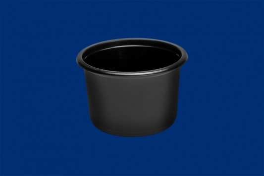 Daugkartiniai indeliai sriubai, užkandžiams, 350 ml (W2/017C), užlydomi, PP, juodi, skersmuo 11,5 cm, max-20°C/+120°C, tinka mikrobangų kr. 50 vnt.
