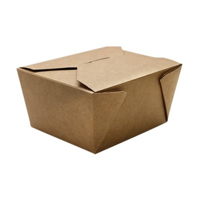 Vienkartinės dėžutės - vokeliai maistui, 0,9l, kartoninės, rudos sp., 16,8x13,2x5,3 cm, 60 vnt.