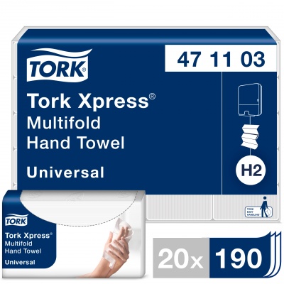 Rankšluosčiai servetėlėmis Tork Xpress Multifold Universal H2, 2sl.