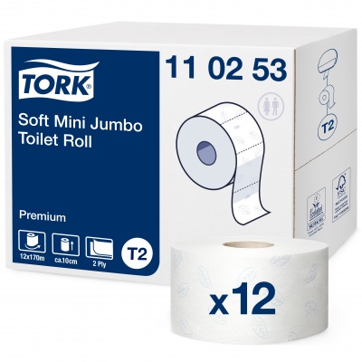 Tualetinis popierius rulonais Tork Premium Mini Jumbo Soft T2, 2sl.