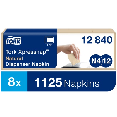 Stalo servetėlės dozatoriams Tork Advanced Xpressnap  N4, 21,3x33cm, natūralios sp. 1sl.