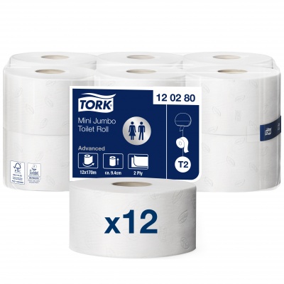 Tualetinis popierius rulonais Tork Advanced Mini Jumbo  T2, 2sl.